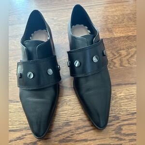 Zara Black leather pointed Monk Women’s shoes